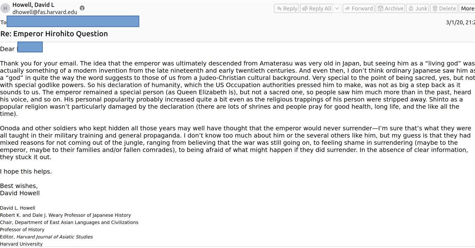 Professor David Howell of Harvard