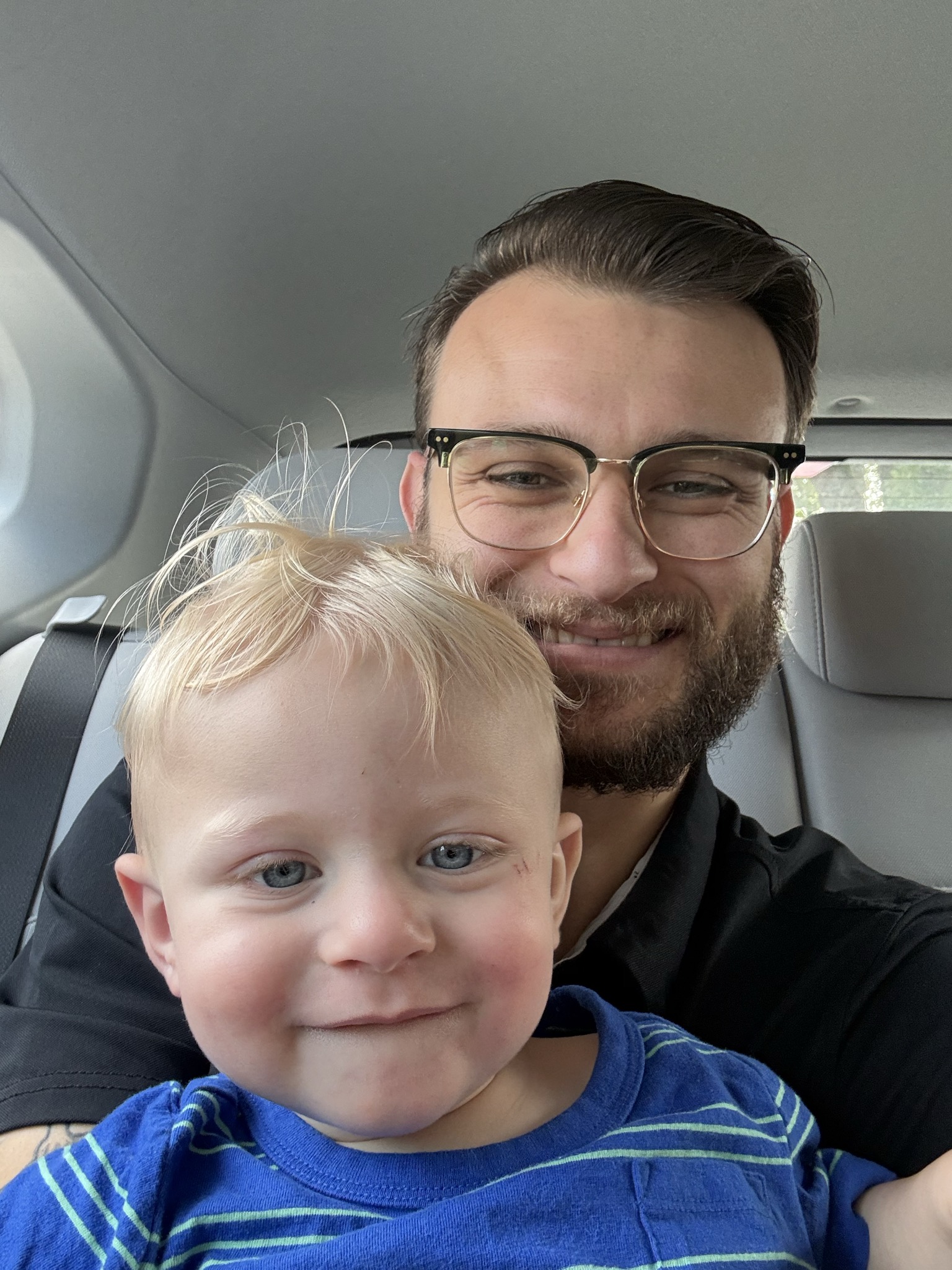 Anthony Rosa with his son